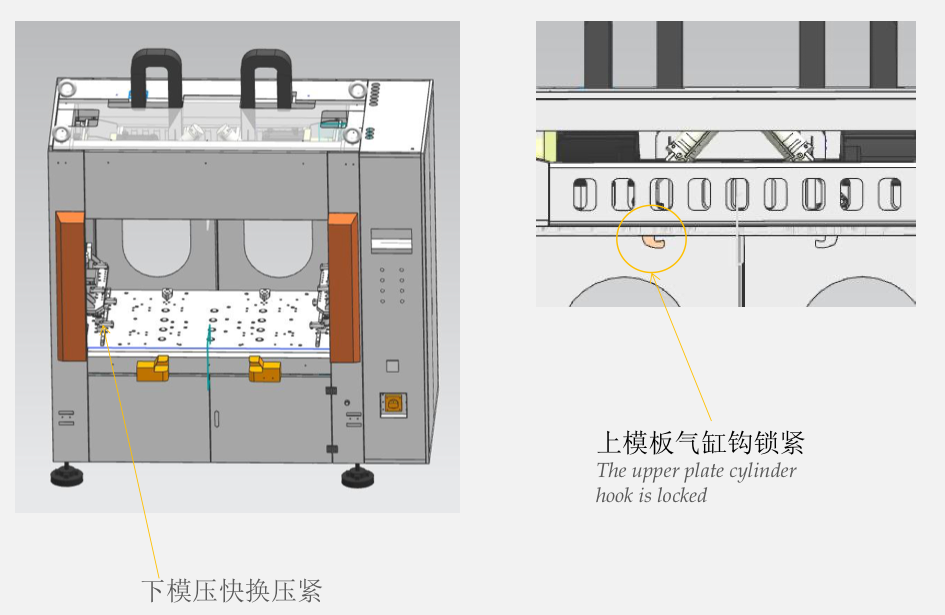自动包覆设备工装快换锁紧结构